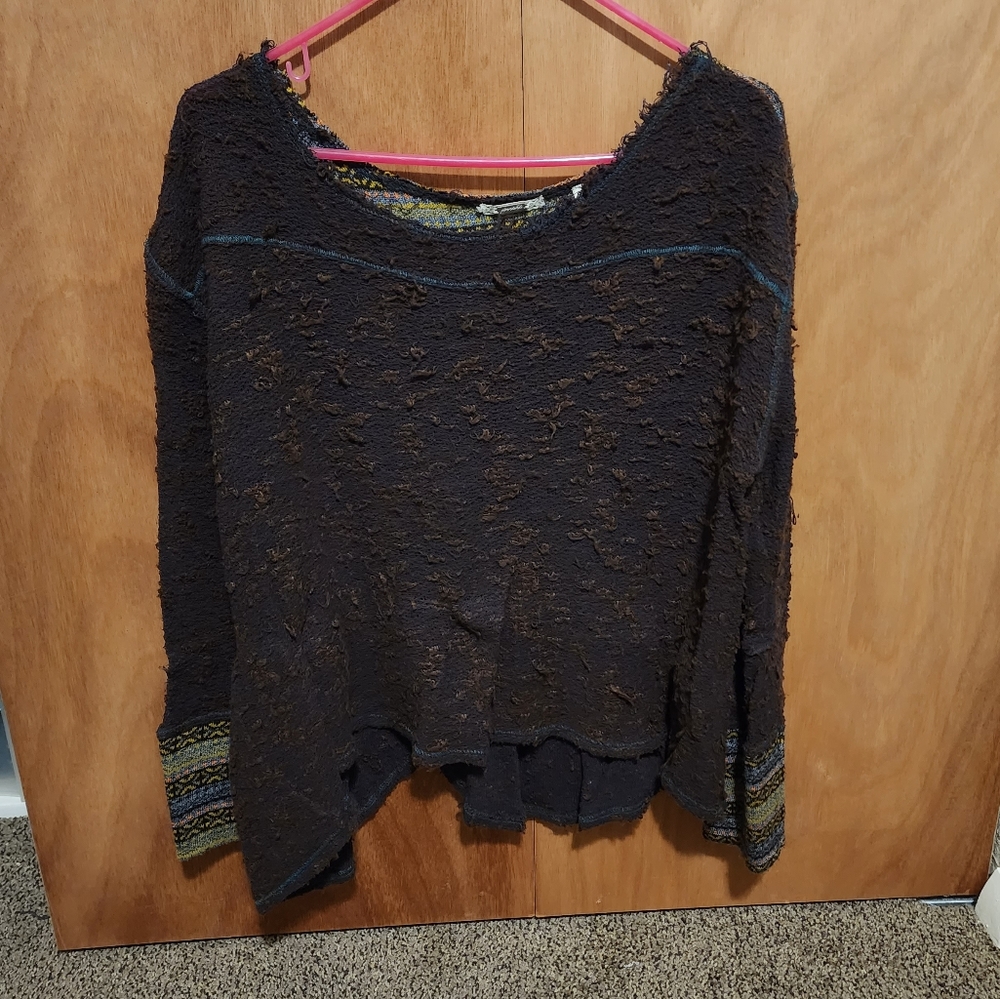 Brown distressed shirt